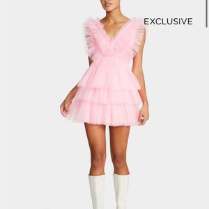 PINK SHOW OFF TIERED TULLE DRESS